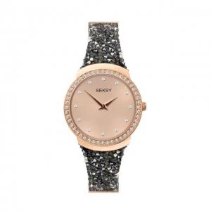 Seksy Rose And Black Fashion Watch - 40041 - multicoloured