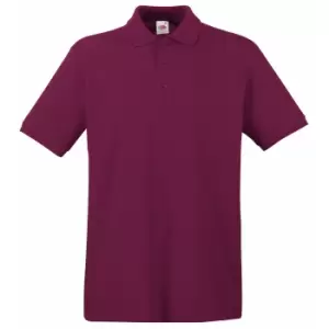 Fruit Of The Loom Premium Mens Short Sleeve Polo Shirt (XL) (Burgundy)