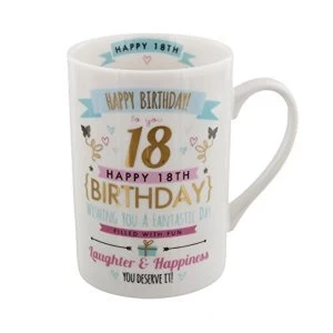 Signography Pink & Gold 18th Birthday Mug