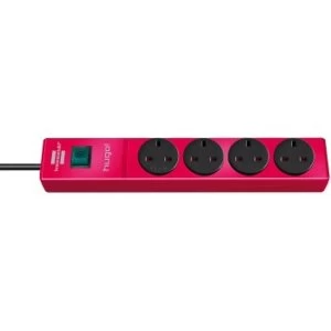 Brennenstuhl Multi Socket Hugo 4 Socket, Red