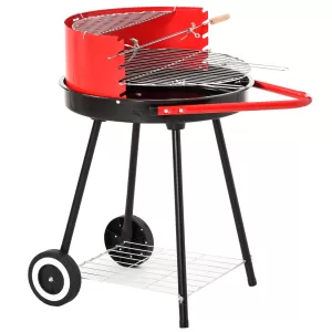 Outsunny Charcoal Barbecue Grill, 67x51x82cm-Red/Black