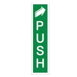 The House Nameplate Company Push Fire Information Sign, (H)200mm (W)50mm