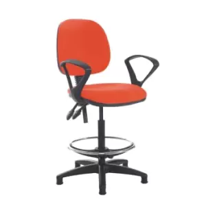 Dams MTO Jota Draughtsmans Chair with Fixed Arms - Lombok Green