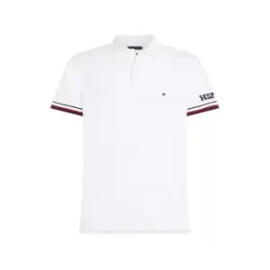 TOMMY HILFIGER Monotype Gs Cuff Slim Polo - White