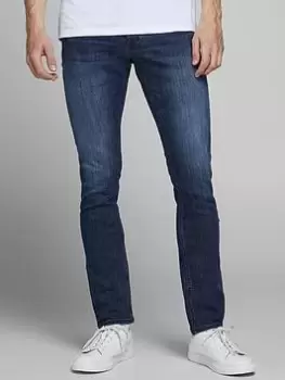 Jack & Jones Glenn Original Slim Fit Jeans - Blue Black, Blue/Black, Size 36, Inside Leg R=32", Men