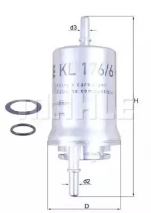 Fuel Filter KL176/6D 78799041 by MAHLE Original