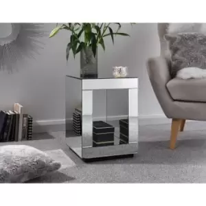 Capri Cube Lamp Table Mirrored