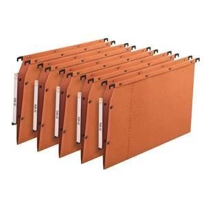 Elba A4 Ultimate AZV Lateral File Manilla 240gsm 15mm V Base 150 Sheets Orange Pack of 25