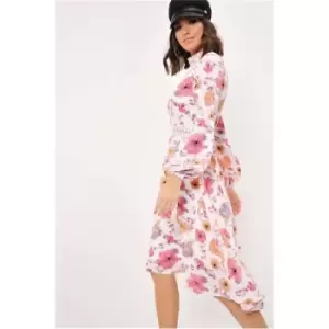 I Saw It First Floral Open Back Midi Dress - White