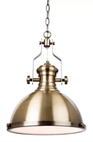 Albion 1 Light Dome Ceiling Pendant Antique Brass, E27