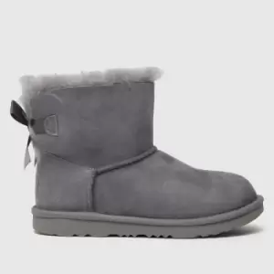 UGG Grey Mini Bailey Bow Ii Girls Junior Boots