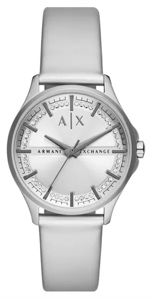 Armani Exchange AX5270 Womens Silver Dial Crystal Set Watch