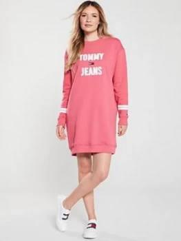 Tommy Jeans Logo Sweatshirt Dress - Pink