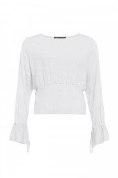 French Connection Heather Knit Pinched Waist Jumper Grey