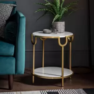 Gallery Interiors Petko Side Table White Marble