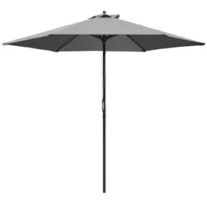 Outsunny 2.8M Patio Umbrella Parasol Outdoor Table Umbrella 6 Ribs - Dark Grey