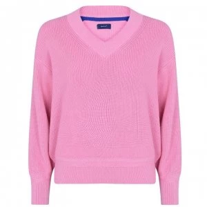 Gant Gant Ribbed V Knit - 663 SEA Pink