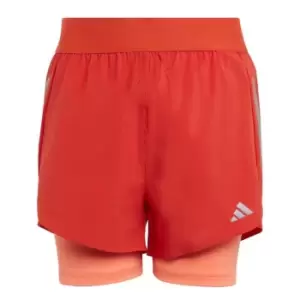 adidas Two-In-One AEROREADY Woven Running Shorts Kids - Preloved Red / Coral Fusion /