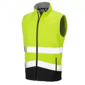 Result Adults Safe-Guard Printable Safety Soft Shell Gilet (XL) (Fluorescent Yellow/Black)