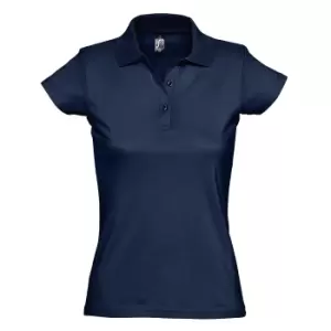 SOLS Womens/Ladies Prescott Short Sleeve Jersey Polo Shirt (M) (French Navy)