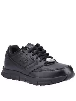 Skechers Lace Up Athletic Slip Resistant Workwear Trainers, Black, Size 8, Women