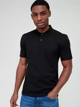 BOSS Parlay 175 Tape Detail Polo Shirt - Black, Size XL, Men