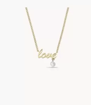 Fossil Women Sadie Love Notes Two-Tone Stainless Steel Station Necklace