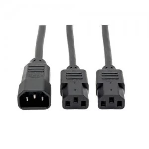 Tripp Lite C14 Male to C13 Female Splitter PDU Style C14 to 2x C13 10A