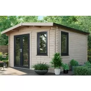 Power Sheds 12 x 12ft Left Hand Door Apex Chalet Log Cabin