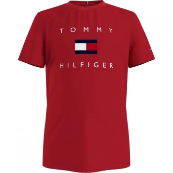 Tommy Hilfiger Flag Logo T Shirt - Red XNL