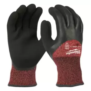 Milwaukee Winter Gloves - Cut Level 3 10/XL X Large - Black/Red