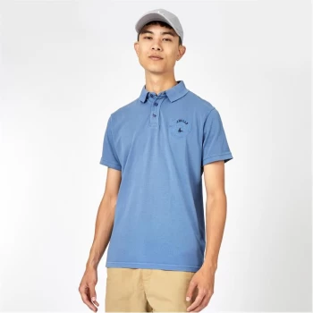 Jack Wills Elton Garment Dye Polo - Deep Blue