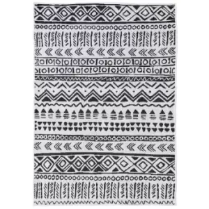 Duo Weave Indoor/Outdoor Rug Tribal Black 170 X 120Cm