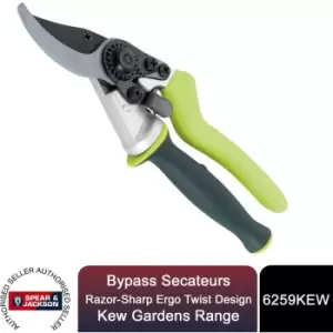 Bypass Secateurs, Razorsharp Ergo Twist Design Kew Gardens Range - Spear&jackson