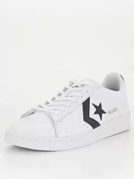 Converse Pro Leather Colour Block Ox Trainer - White/Black, Size 6, Men