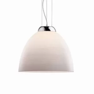 Tolomeo 1 Light Dome Ceiling Pendant White, E27