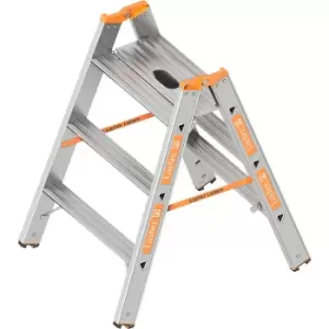 Layher Heavy duty stepladder, max. load 200 kg, 2 x 3 steps