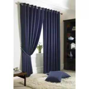 Madison Lined Eyelet Ring Top Curtains Navy 66x90 - Navy