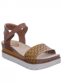 Josef Seibel Clea 09 Wedge Sandals - Tan , Tan, Size 6, Women