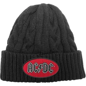 AC/DC - Oval Logo Unisex Beanie Hat - Black