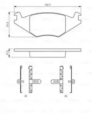 Bosch 0986468890 BP738 Brake Pad Set Disc Brake Front Axle