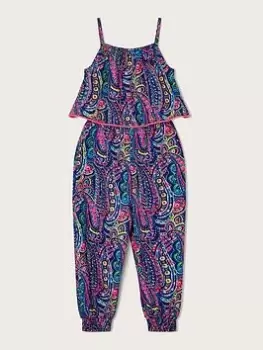 Monsoon Girls Paisley Jumpsuit - Blue Size 5-6 Years, Women