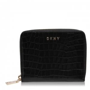 DKNY Crocco Zip Around Purse - Black/Gold BGD