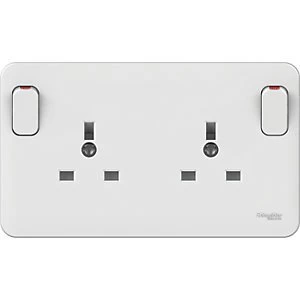 Lisse 13A 1 to 2 Gang Convertor Socket - White