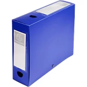 Exacompta PP Opaque Filing Box A4 80mm, Blue, Pack of 10