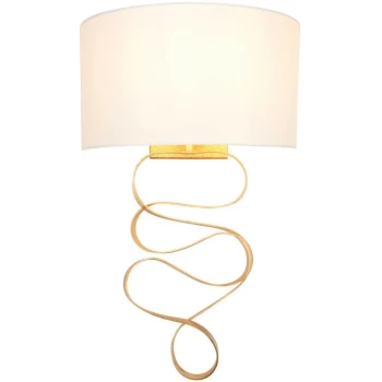 Merano Lighting - Merano Sanremo Wall Lamp Gold Leaf & Ivory Cotton Fabric