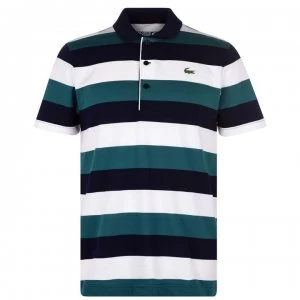 Lacoste Short Sleeve Polo Shirt - Wht/Blu/Grn