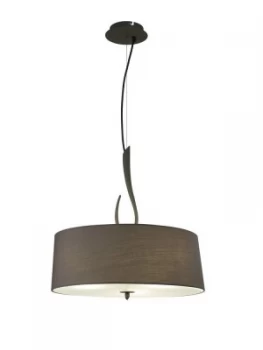 Cylindrical Ceiling Pendant 3 Light E27, Ash Grey with Ash Grey Shade