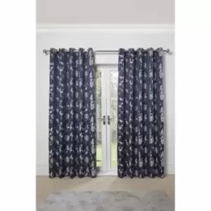 Emma Barclay Butterfly Meadow Eyelet Curtain 66 X 72 Navy