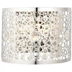 Loops - Modern Indoor Wall Light Chrome Bubble Circle & K5 Crystal Shade Bedside Lamp